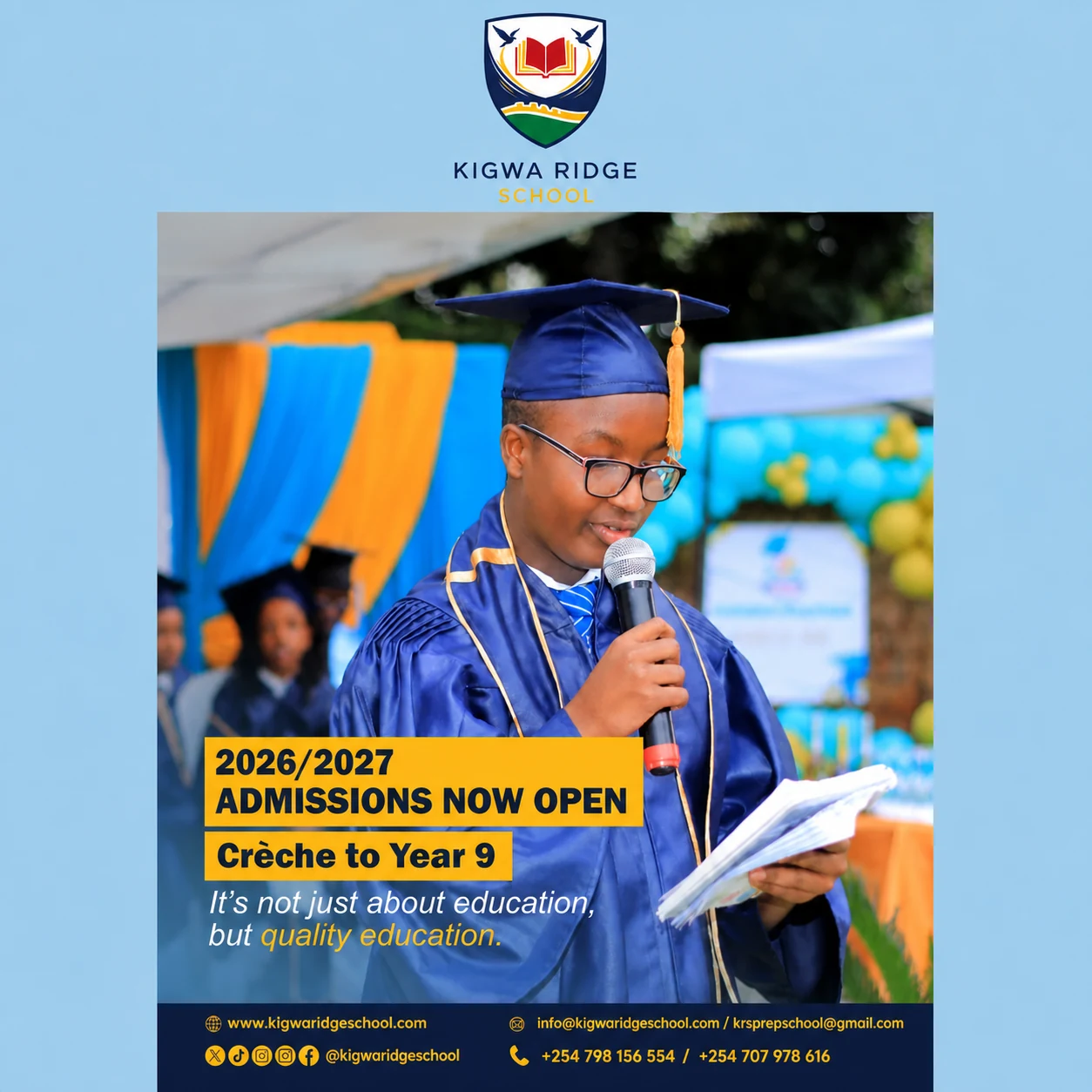 Kigwa Ridge School 2026/2027 admissions now open from Crèche to Year 9